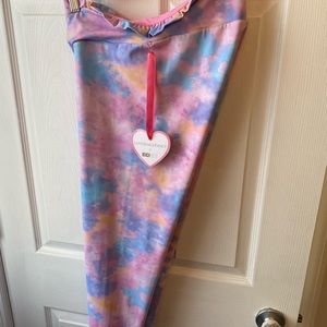 LoveShackFancy X Beach Riot Pink, Blue and Purple Tie Dye Leggings